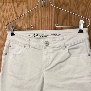 INC International Concepts White Straight Leg Jeans
